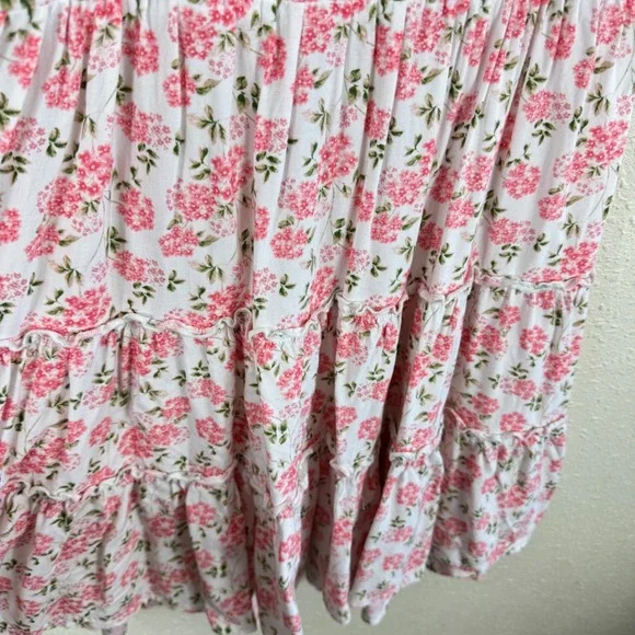 Altar'd State Pink Floral Tier Carlee Mini Dress Smocked Cottage Core Size Small - Picture 3 of 9
